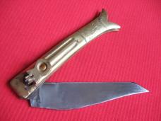 Made in India 9" Brass Leverlock Switchblade Knife