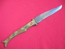 Large 14 1/2" Made in India Brass Leverlock Switchblade Knife
