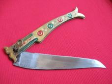 Large 14 1/2" Made in India Brass Leverlock Switchblade Knife