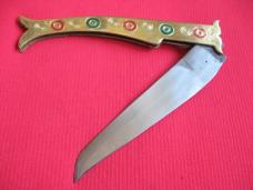 Large 14 1/2" Made in India Brass Leverlock Switchblade Knife