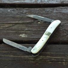 4 1/4" Half Congress Knife, Genuine Nice MOP Handles, Damascus 