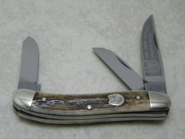 Bulldog Brand Germany 1st Gen 1984 Stag Serpentine Stockman Knife 110th Run for the Roses 1 0f 804