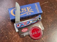 Case XX Knives XR Crossroads Sod Buster Red White Blue Burl G-10 Model 66386