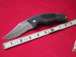 VTG SCHRADE USA SG7 Black Rubber Grip Lockback Knife