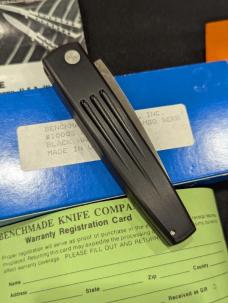 BENCHMADE SPIKE BLACK PARTIALLY SERRATED W/BOX AND ALL PAPERS
