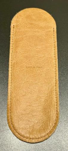 A.G.A. Campolin Italy Tan Leather Pouch, Fits up to 11" Stilettos