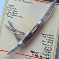 Vintage Schrade USA 106OT Old Timer Grandads Pocket Knife w/ Scissors NIP NOS Sealed