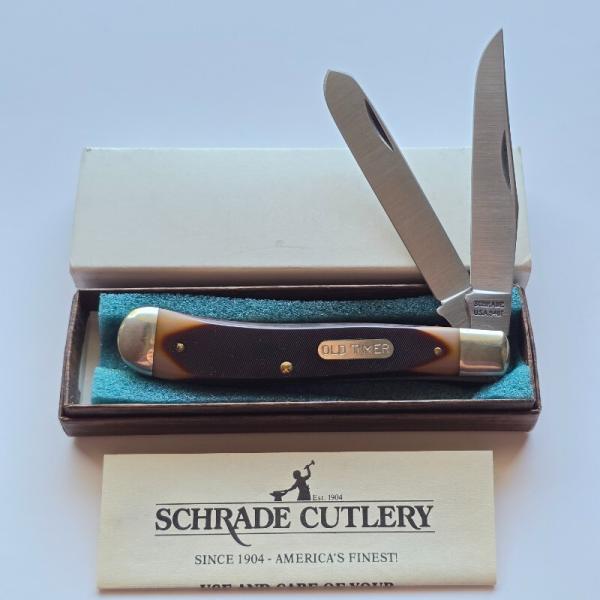 Vintage Schrade USA 94OT Old Timer Gunstock Trapper Pocket Knife MIB Box Papers Vintage Schrade USA 94OT Old Timer Gunstock Trapper Pocket Knife MIB Box Papers