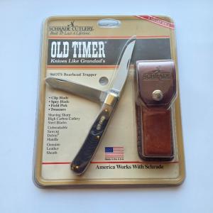 Vintage Schrade USA 96OTS Bearhead Trapper Knife Pick Tweezers Sheath NIP NOS Sealed