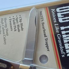 Vintage Schrade USA 96OTS Bearhead Trapper Knife Pick Tweezers Sheath NIP NOS Sealed
