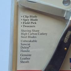 Vintage Schrade USA 96OTS Bearhead Trapper Knife Pick Tweezers Sheath NIP NOS Sealed