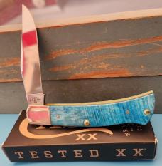 2026 Case Caribbean Blue Sawcut Bone Axe Handle