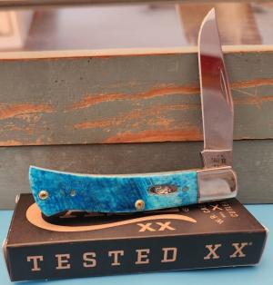 2026 Case Caribbean Blue Sawcut Bone Axe Handle