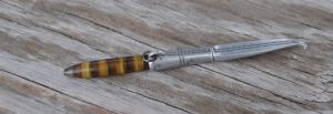 Puukko Minature 126 Years Old Aluminum Sheath Dated 1900 Full Tang 3 34quot Amber Looking Handle