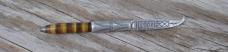 Puukko Minature 126 Years Old Aluminum Sheath Dated 1900 Full Tang 3 3/4" Amber Looking Handle