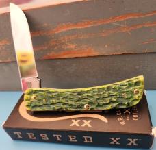 2025 Case Green Apple Bone Peach Seed Jig Sod Buster Jr.