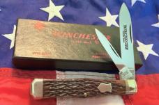 1987 Winchester Coffin Jack Knife (Mdl# 2921) w/ Nice Brown Bone Handles Handles -.NOS in orig box