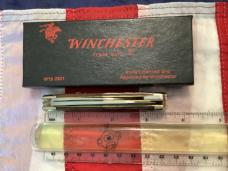 1987 Winchester Coffin Jack Knife (Mdl# 2921) w/ Nice Brown Bone Handles Handles -.NOS in orig box