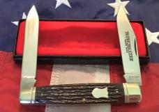 1988 Winchester XL Moose Knife (Mdl# 2913 1/2) w/ Nice Brown Bone Handles Handles -.NOS in orig box