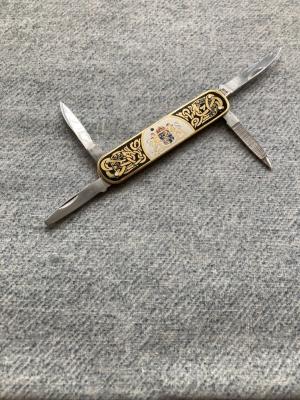 Vintage Emil Olsson 4-Blade Swedish Coat-of-Arms Pocket Knife