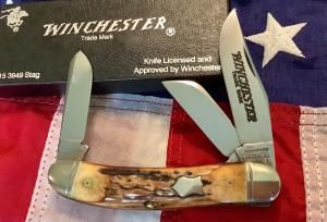 1991 Winchester Sowbelly Stockman Mdl 3949S w Super Stag Handles -NOS in orig box
