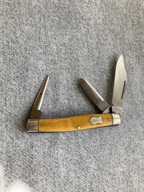 RARE Antique BLISH-MIZE HDWR CO. & SILLIMAN, Waterfall Handles, Punch-Blade Stockman's Pocket Knife RARE Antique BLISH-MIZE HDWR CO. & SILLIMAN, Waterfall Handles, Punch-Blade Stockman's Pocket Knife