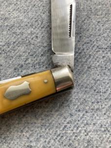 RARE Antique BLISH-MIZE HDWR CO. & SILLIMAN, Waterfall Handles, Punch-Blade Stockman's Pocket Knife