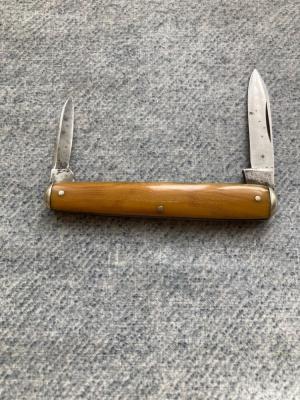 Antique ULSTER KNIFE CO Waterfall Handles HOLYOKE BELTING CO Swell-End Pen Knife