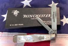1991 Winchester Coffin Jack Knife (Mdl# 2921 P) Brilliant Mother of Pearl Handles -NOS in orig box