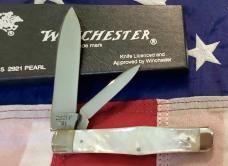 1991 Winchester Coffin Jack Knife (Mdl# 2921 P) Brilliant Mother of Pearl Handles -NOS in orig box