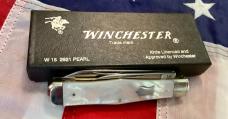 1991 Winchester Coffin Jack Knife (Mdl# 2921 P) Brilliant Mother of Pearl Handles -NOS in orig box