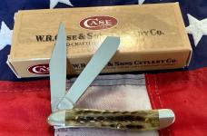 Case xx Pearl Premier Peanut w/ Mother of Pearl Shield (Mdl# 6220 1/2 SS) w/ Green Bone Handles
