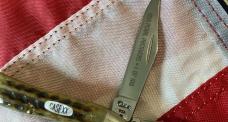 Case xx Pearl Premier Peanut w/ Mother of Pearl Shield (Mdl# 6220 1/2 SS) w/ Green Bone Handles