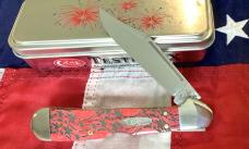 Case xx Copperlock (Mdl# 61549L SS) w/ Super Red Bone Handles +Floating Stars Art -NOS
