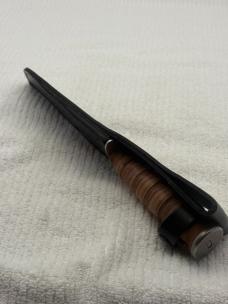 Camillus NY USA Stacked Leather Fixed Blade Sheath Knife USMC