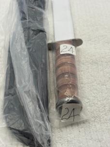 Camillus NY USA Stacked Leather Fixed Blade Sheath Knife USMC