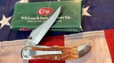 USED -Case xx 2003 Mid Folding Hunter (MDL# 6143) w/ Great Midnight Bone Handles -NOS in Orig box