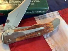 USED -Case xx 2003 Mid Folding Hunter (MDL# 6143) w/ Great Midnight Bone Handles -NOS in Orig box