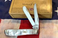 Case xx 2008 Mini Trapper Knife (8207 SS) Flashy Mother of Pearl  Handles -NOS & A Beauty!