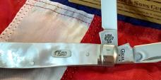 Case xx 2008 Mini Trapper Knife (8207 SS) Flashy Mother of Pearl  Handles -NOS & A Beauty!