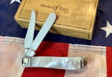Case xx 2008 Mini Trapper Knife (8207 SS) Flashy Mother of Pearl  Handles -NOS & A Beauty!