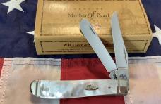 Case xx 2008 Mini Trapper Knife (8207 SS) Flashy Mother of Pearl  Handles -NOS & A Beauty!