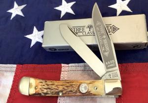 Boker Tree Brand Mdl 4525 Trapper w Sweet Stag Handles -NOS