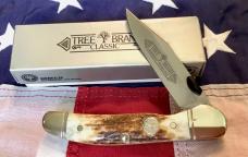 Boker Tree Brand (Mdl# 4610) Thumb Assist Copperlock w/ Sweet Stag Handles -NOS