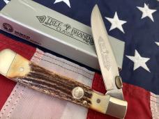Boker Tree Brand (Mdl# 4715) Thumb Assist Trapperlock w/ Sweet Stag Handles -NOS