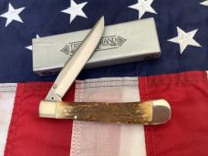 Boker Tree Brand (Mdl# 4715) Thumb Assist Trapperlock w/ Sweet Stag Handles -NOS