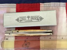 Boker Tree Brand (Mdl# 4715) Thumb Assist Trapperlock w/ Sweet Stag Handles -NOS