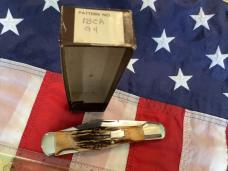 1994 Schatt & Morgan IBCA Club Large Folding Hunter with Great Stag Slab Handles -NOS