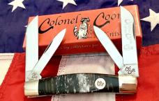 Colonel Coon 4" Congress Knife w/  Prater Coon Stripe Handles +Orig Box