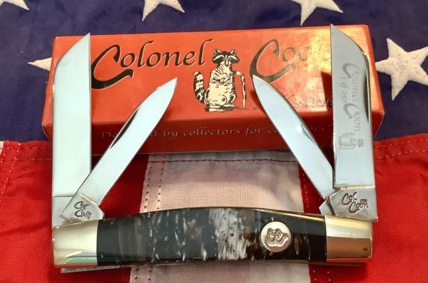 Colonel Coon 4" Congress Knife w/ Prater Coon Stripe Handles +Orig Box Colonel Coon 4" Congress Knife w/ Prater Coon Stripe Handles +Orig Box